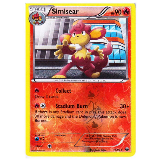 Pokemon - Black & White - Next Destinies - (Reverse Holo) Simisear 16/99