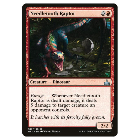 Magic The Gathering - Rivals Of Ixalan - Needletooth Raptor - 107/196