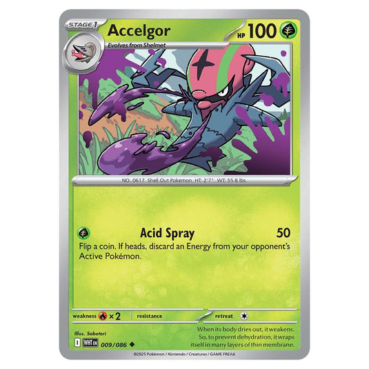 Accelgor 009 card from the Pokemon set White Flare