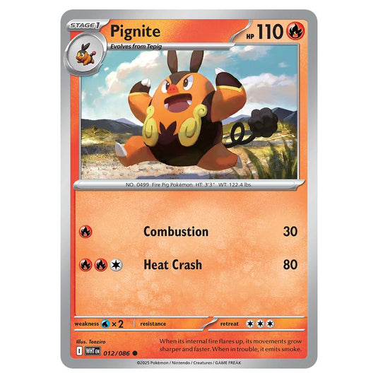 Pignite 012 card from the Pokemon set White Flare