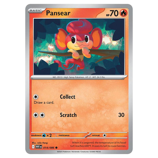 Pansear 014 card from the Pokemon set White Flare