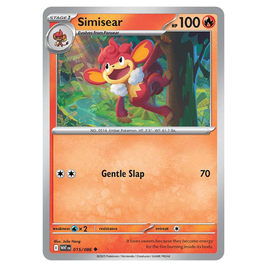 Simisear 015 card from the Pokemon set White Flare