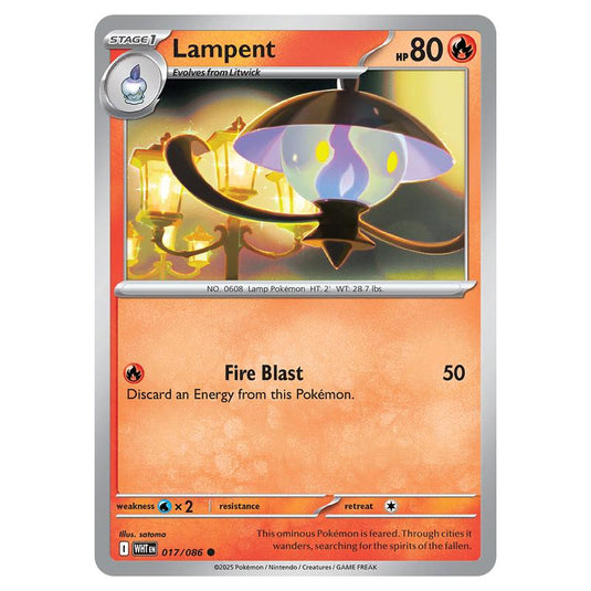 Lampent 017 card from the Pokemon set White Flare