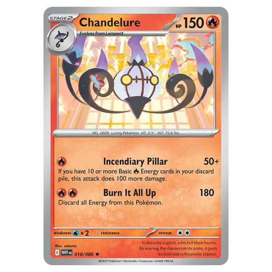Chandelure 018 card from the Pokemon set White Flare