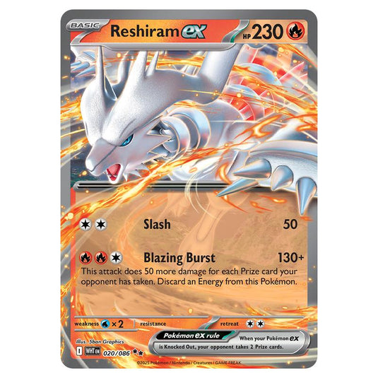 Reshiram ex 020 card from the Pokemon set White Flare