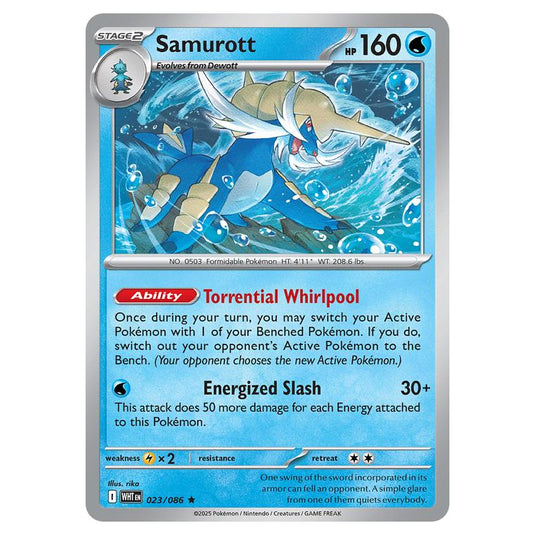Samurott 023 card from the Pokemon set White Flare