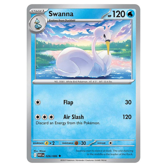 Swanna 026 card from the Pokemon set White Flare