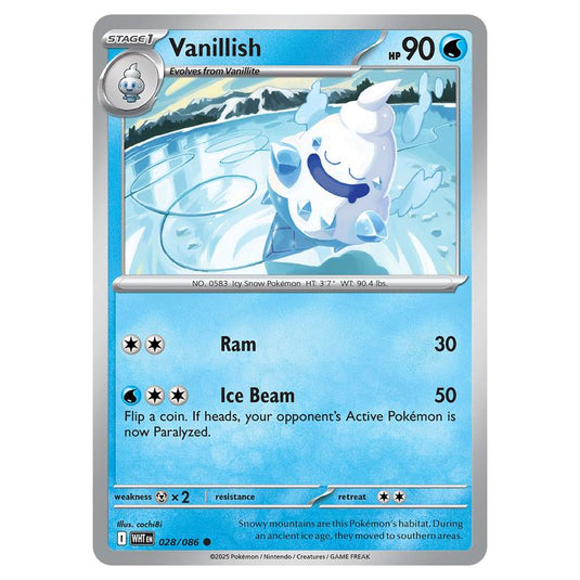 Vanillish 028 card from the Pokemon set White Flare