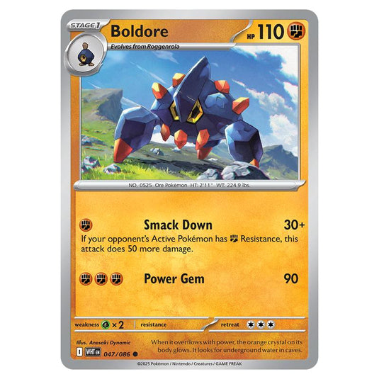 Boldore 047 card from the Pokemon set White Flare