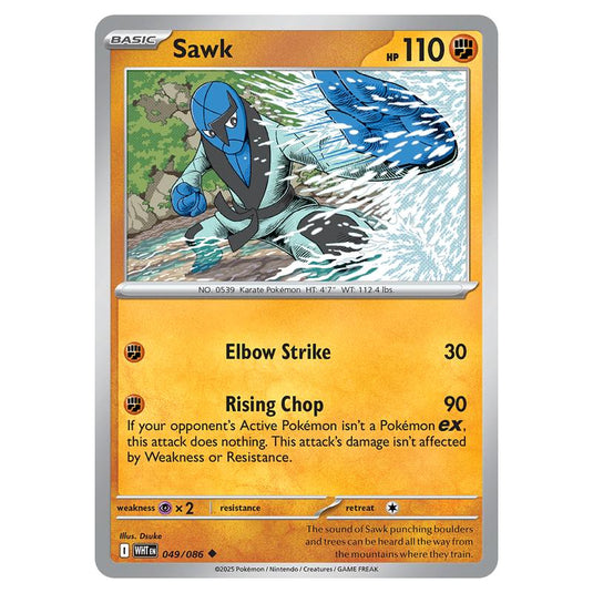 Sawk 049 card from the Pokemon set White Flare