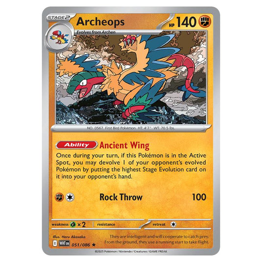Archeops 051 card from the Pokemon set White Flare