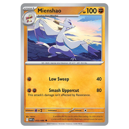 Mienshao 053 card from the Pokemon set White Flare