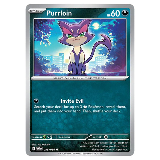 Purrloin 055 card from the Pokemon set White Flare