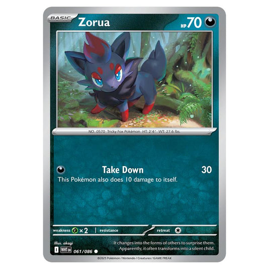 Zorua 061 card from the Pokemon set White Flare