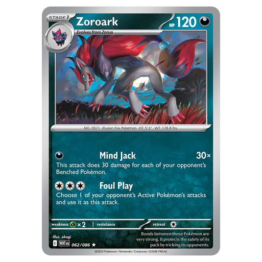 Zoroark 062 card from the Pokemon set White Flare