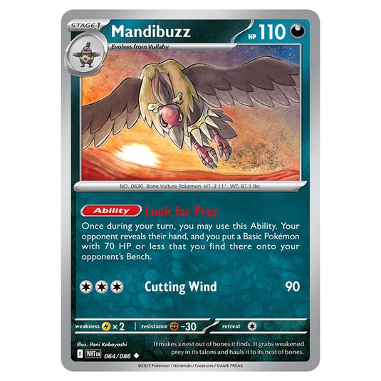 Mandibuzz 064 card from the Pokemon set White Flare