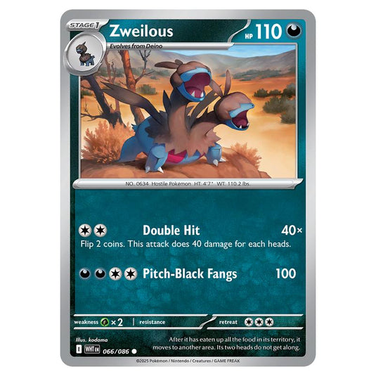Zweilous 066 card from the Pokemon set White Flare
