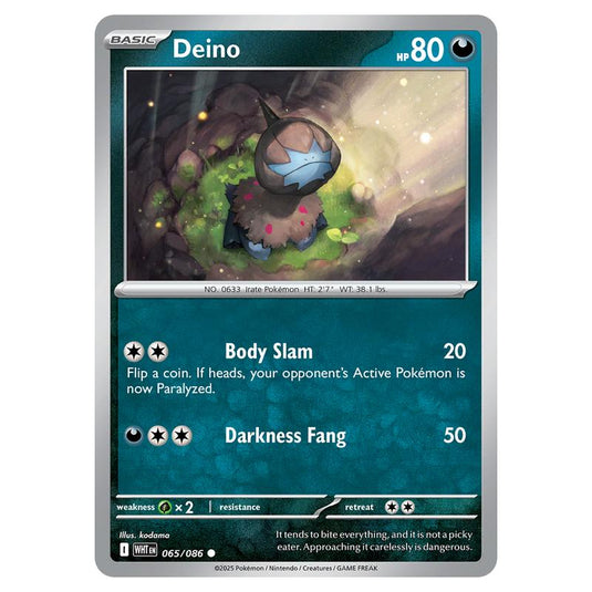 Deino 065 card from the Pokemon set White Flare