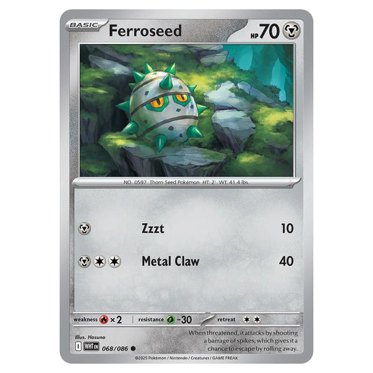 Ferroseed 068 card from the Pokemon set White Flare