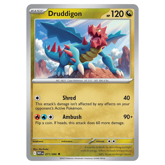 Druddigon 071 card from the Pokemon set White Flare