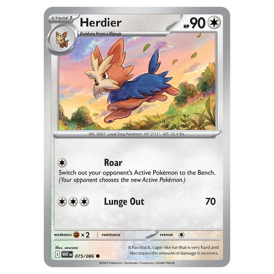 Herdier 075 card from the Pokemon set White Flare