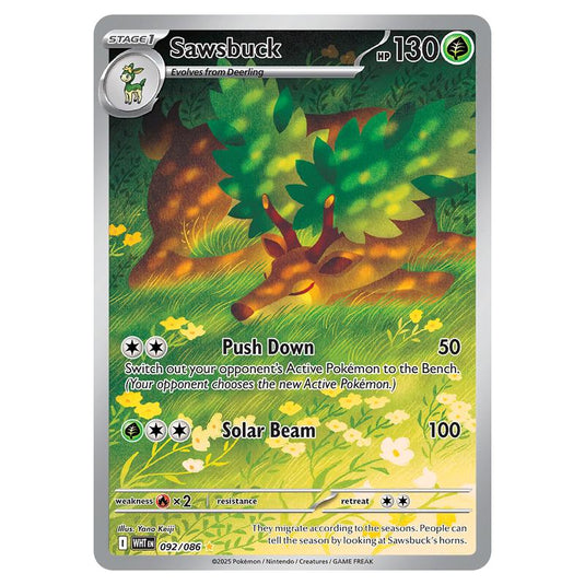 Sawsbuck 092 card from the Pokemon set White Flare