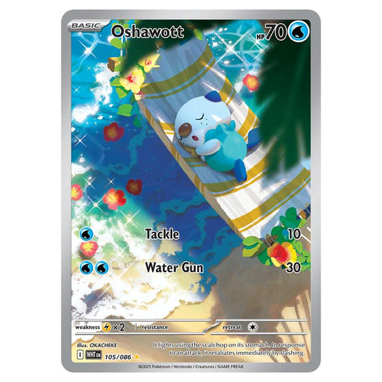 Oshawott 105 card from the Pokemon set White Flare