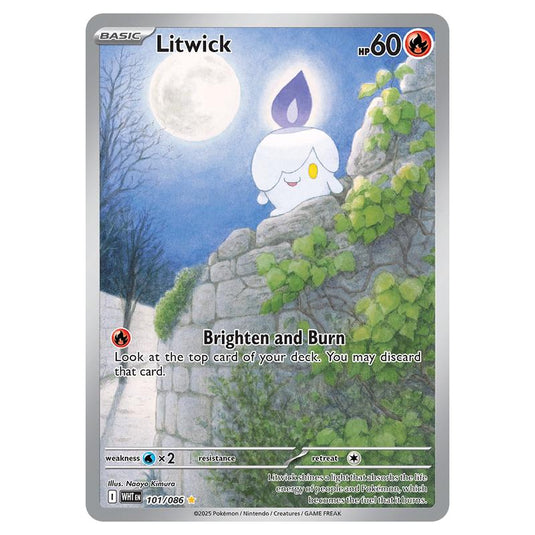 Litwick 101 card from the Pokemon set White Flare