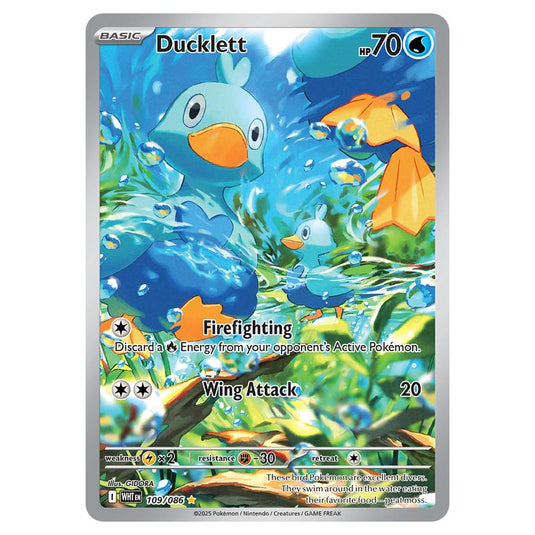 Ducklett 109 card from the Pokemon set White Flare