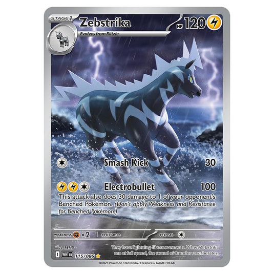 Zebstrika 115 card from the Pokemon set White Flare