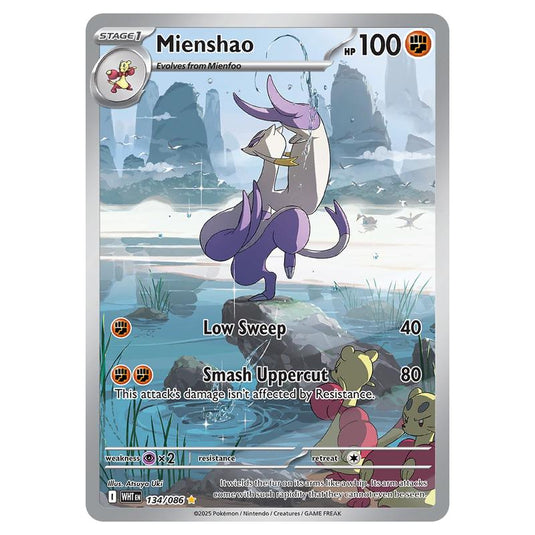 pokemon mienshao card 2025 Pokemon Wht En-white Flare 134 Mienshao Illustration Rare PSA 9
