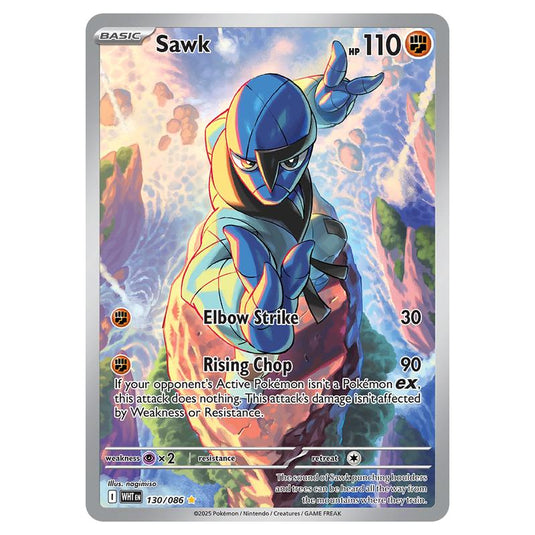 Sawk 130 card from the Pokemon set White Flare