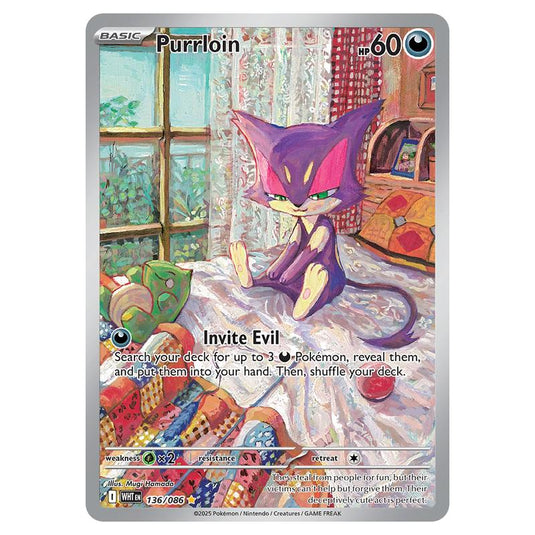 Purrloin 136 card from the Pokemon set White Flare