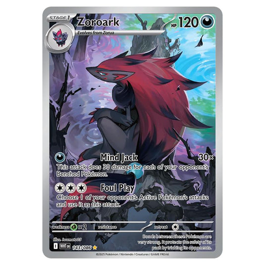 Zoroark 143 card from the Pokemon set White Flare