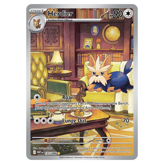 Herdier 155 card from the Pokemon set White Flare