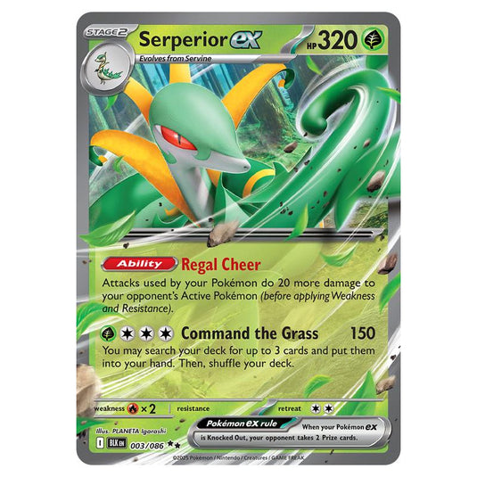 Serperior ex 003 card from the Pokemon set Black Bolt