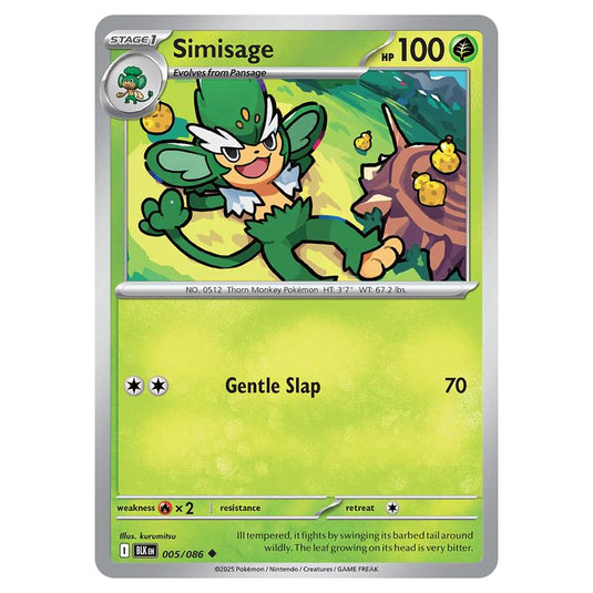 Simisage 005 card from the Pokemon set Black Bolt