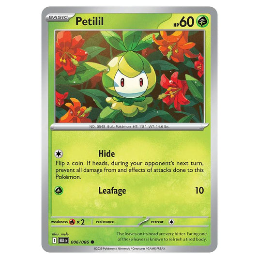 Petilil 006 card from the Pokemon set Black Bolt