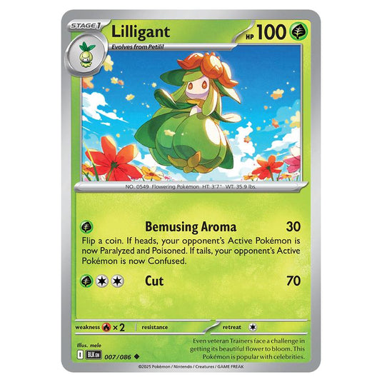 Lilligant 007 card from the Pokemon set Black Bolt