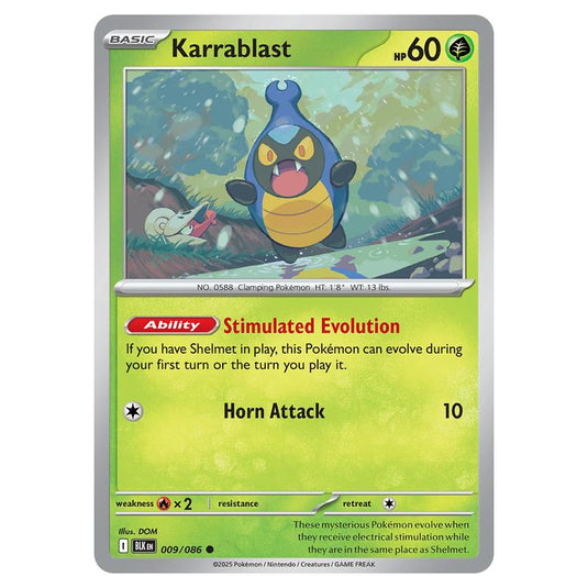 Karrablast 009 card from the Pokemon set Black Bolt
