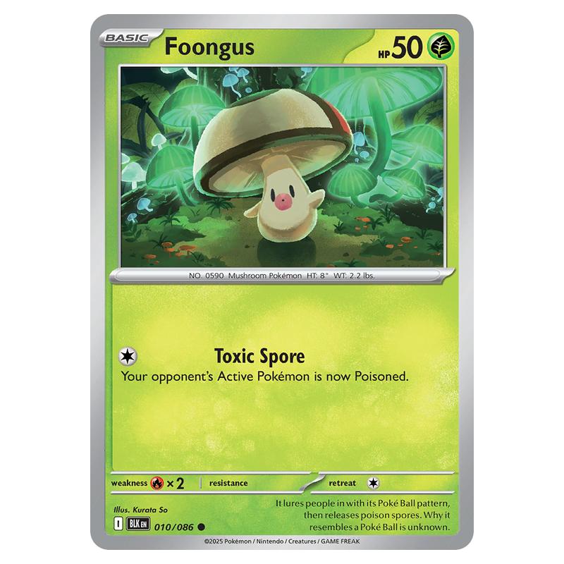 Frogulus Card Pokemon - Scarlet & Violet - Black Bolt - Foongus (Reverse Holo Master