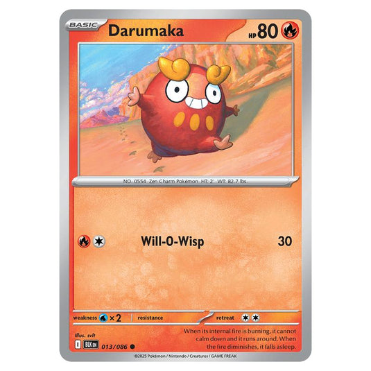 Darumaka 013 card from the Pokemon set Black Bolt