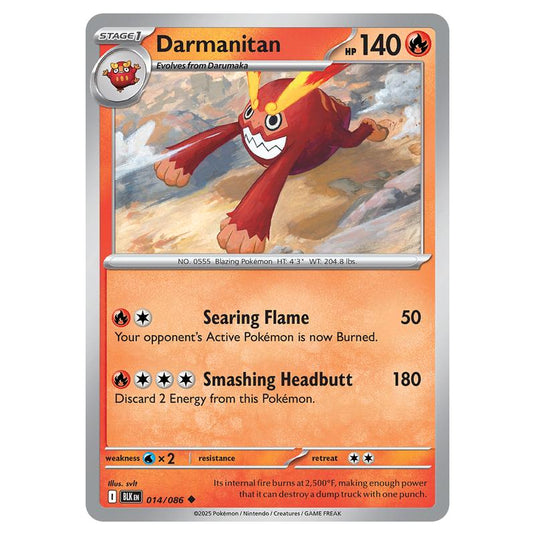 Darmanitan 014 card from the Pokemon set Black Bolt