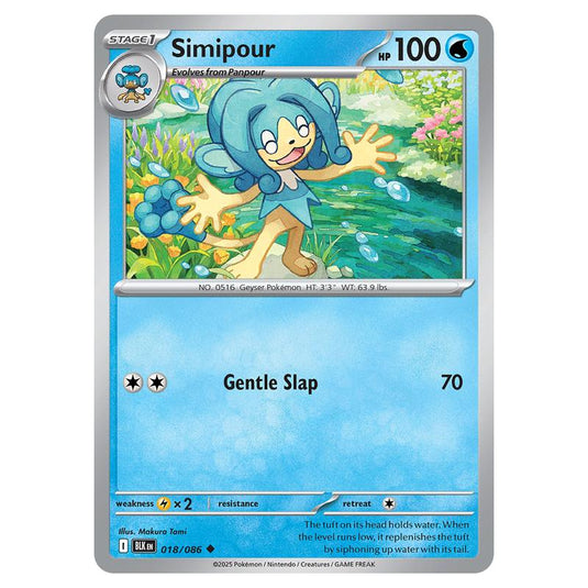 Simipour 018 card from the Pokemon set Black Bolt