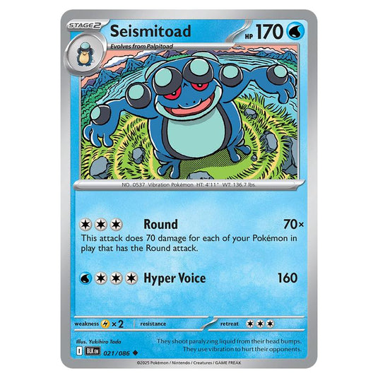 Seismitoad 021 card from the Pokemon set Black Bolt