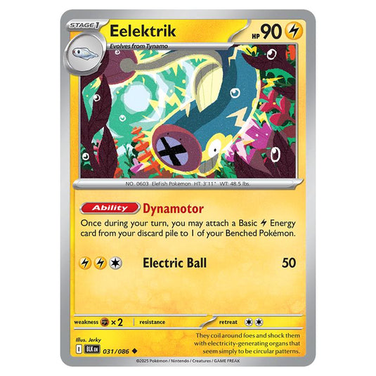 Eelektrik 031 card from the Pokemon set Black Bolt