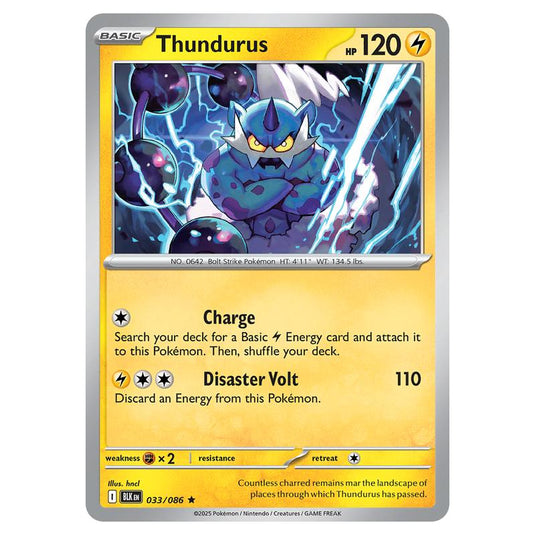 Thundurus 033 card from the Pokemon set Black Bolt