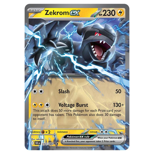 Zekrom ex 034 card from the Pokemon set Black Bolt