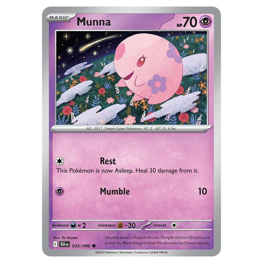 Munna 035 card from the Pokemon set Black Bolt