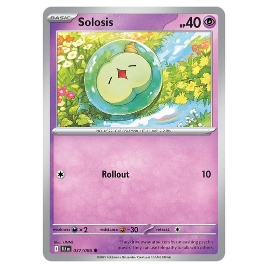 Solosis 037 card from the Pokemon set Black Bolt